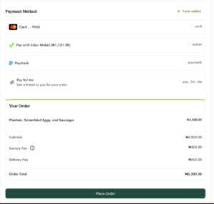 Eden Checkout Payment Options