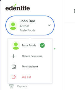 Profile dropdown