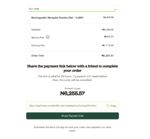 Proceed to Share Payment Link